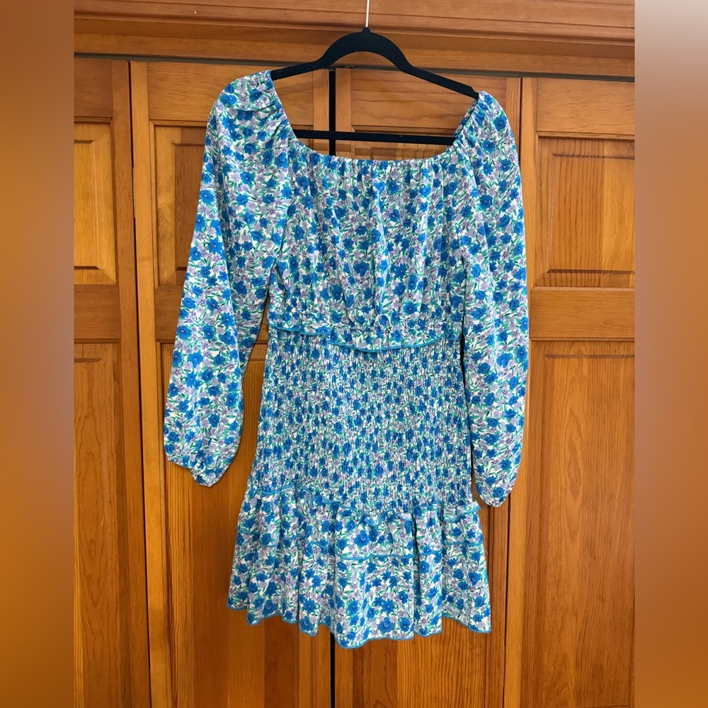 Floral Blue and Green Dress